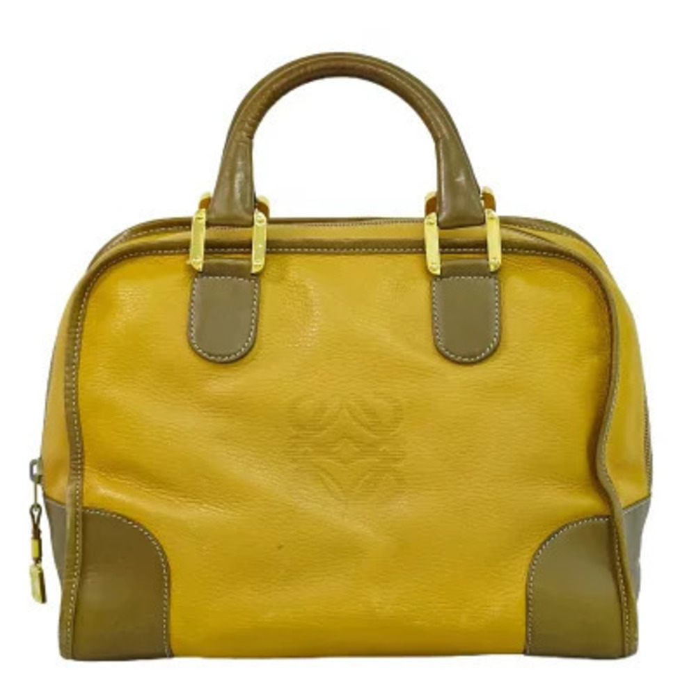 Loewe Amazona Anagram Boston Bag Leather Brown
